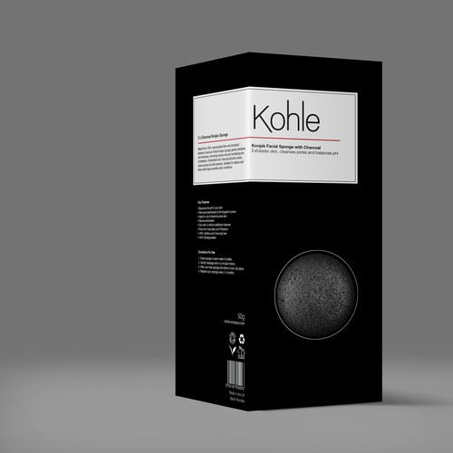 KOHLE Facial Sponge with Charcoal