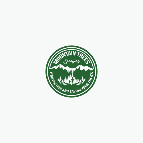 Mountain Trees Spraying Logo Design