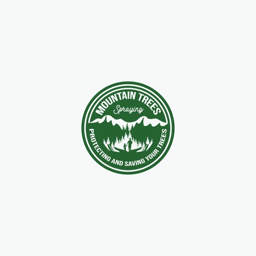 Mountain Trees Spraying Logo Design