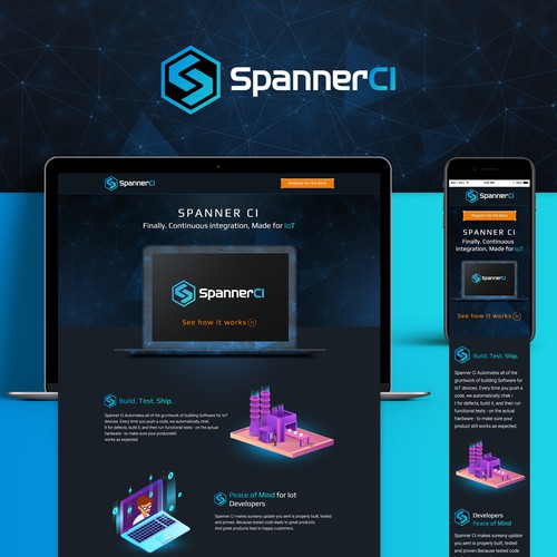 Design a landing page for Spanner CI