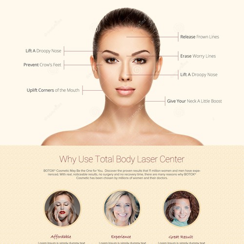 Landing page for Botox Treatment