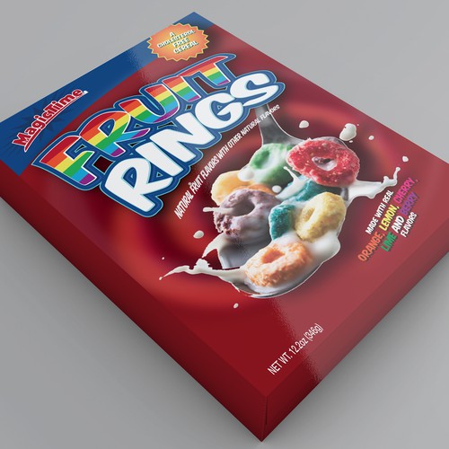 MagicTime Fruit Rings Cereal Packaging Design