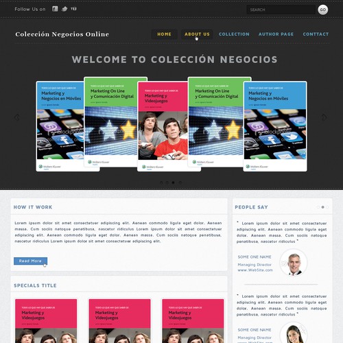 Colección Negocios Online needs a new website design