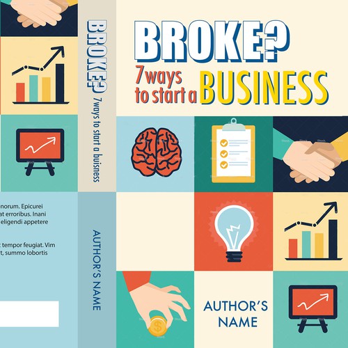 Colourful design for a book cover using stock vector art.