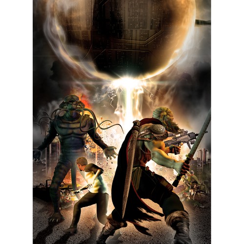 Fantasy battle scene