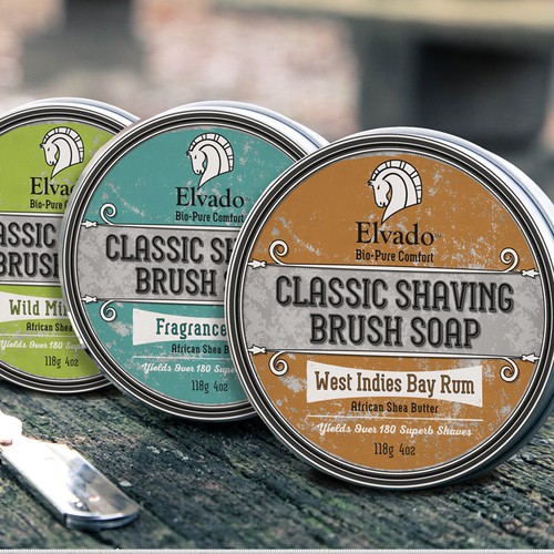 Label Re-Design to a Vintage/Retro Style for Elvado Classic Men's Shaving
