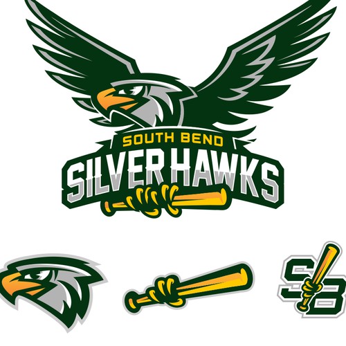 Baseball Team Logo - Silver Hawks