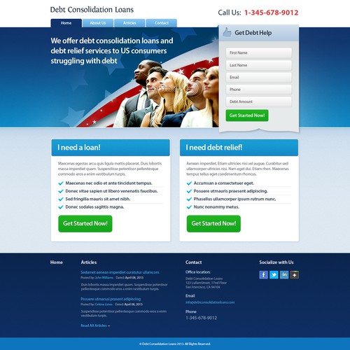 Debt Consolidation Loans needs a new website design