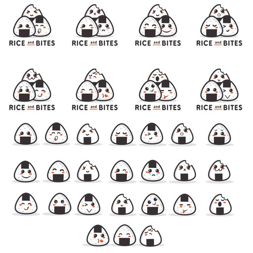 emblematic logo for rice ball  food startup