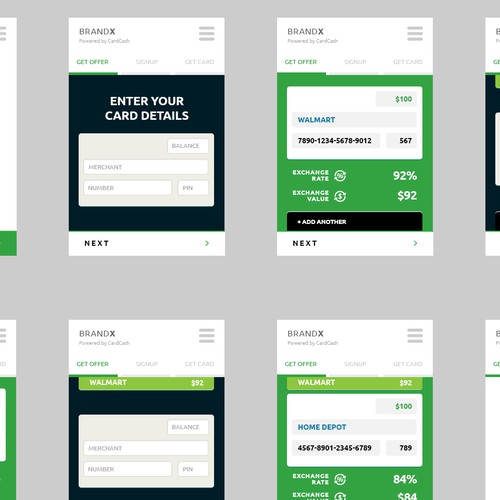 GiftCard Exchange Mobile App Design