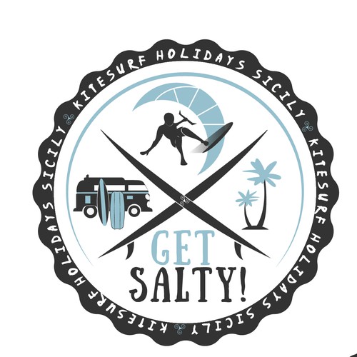 Create a logo for a Kitesurfing School in Sicily