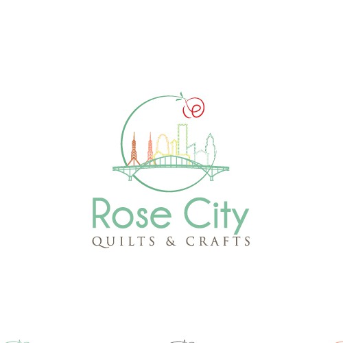 Logo design for Rose City Quilts & Crafts