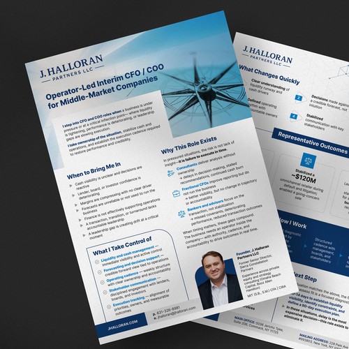 Executive One-Pager for Interim CFO / COO firm