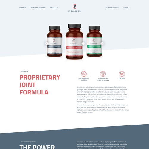 Landingpage for vitamins