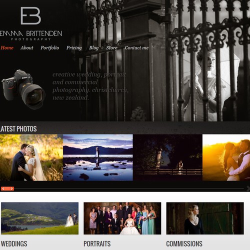 Photography web page design