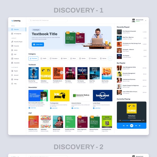 Discovery Page for ebook, pdfs and newsletter website.