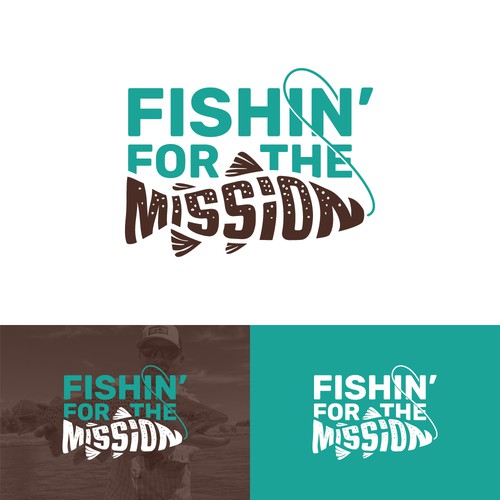 Typographic logo with fishing theme