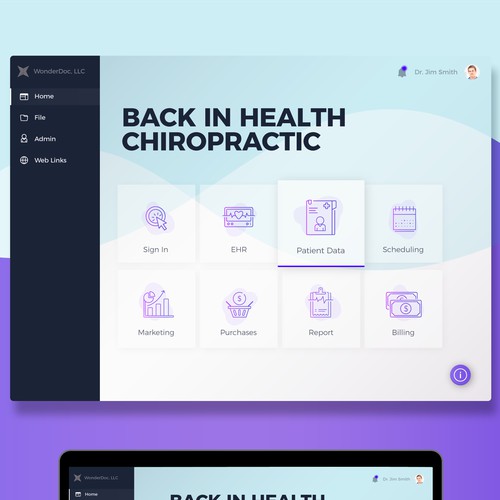 Home Screen Design for a Medical Software