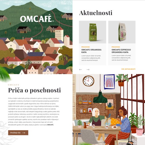Website design for a local coffee production company
