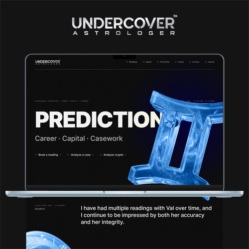 Bold concept website for Undercover Astrologer - Dark mode