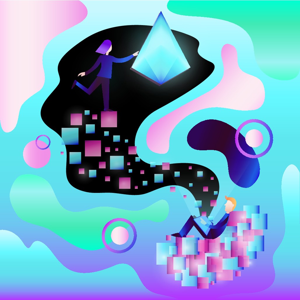 Key website visuals for a creative AI startup