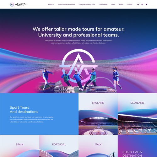 Atleta Sports Ventures Webdesign