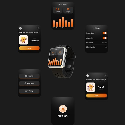 Moodly- A fitness Smart watch app
