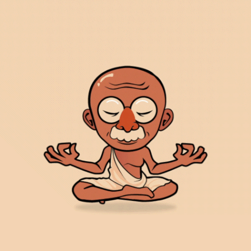 Animation: Meditating Gandhi