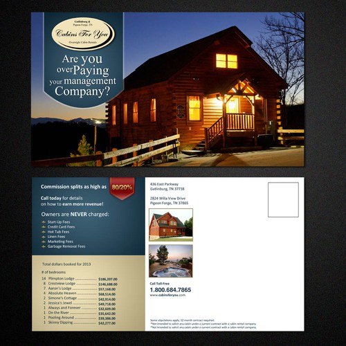 Cabins For You  needs a new postcard