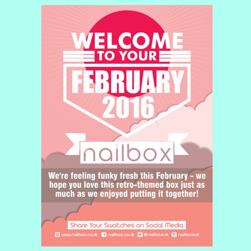 Create an retro A6 flyer for a monthly subscription box in the beauty niche