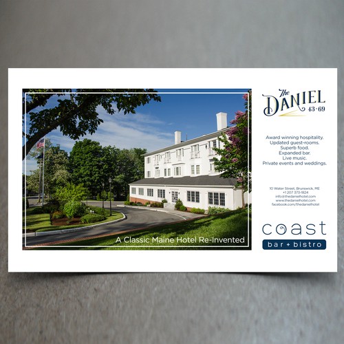 Create an iconic magazine ad for a luxury lifestyle hotel in Maine