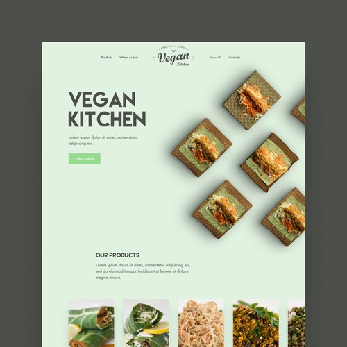 Vegan Kitchen landing page