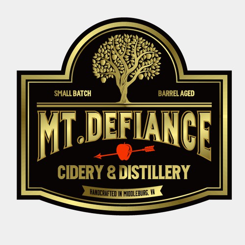Create a distinctive but classic logo for Mt. Defiance Cidery