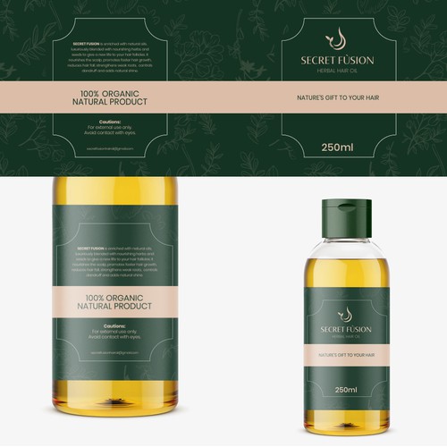 Herbal Oil Bottle Label Design