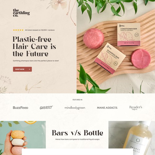 The Earthling Co Landing Page Design