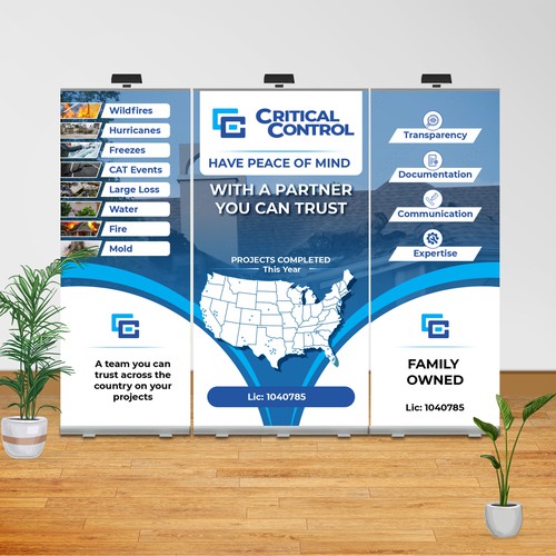 Trade show banners for critical control