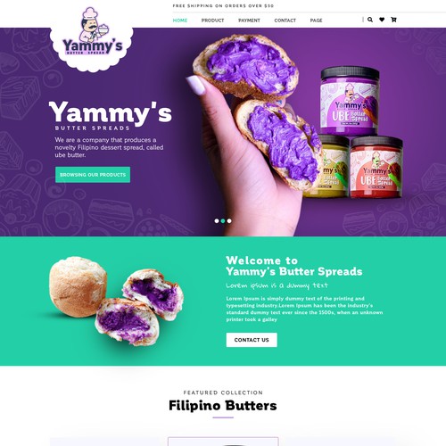 vibrant web design for novelty food company