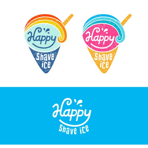 Fun + happy logo for a shave ice brand