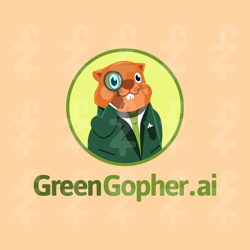 Green Gopher Charachter logo design