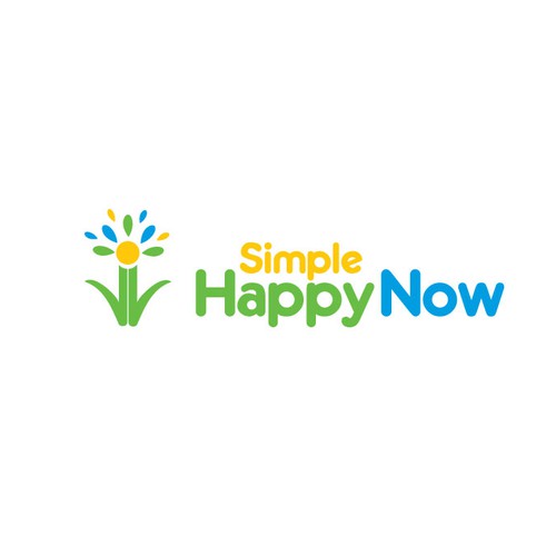 Create a simple, clean and playful logo design for Simple Happy Now