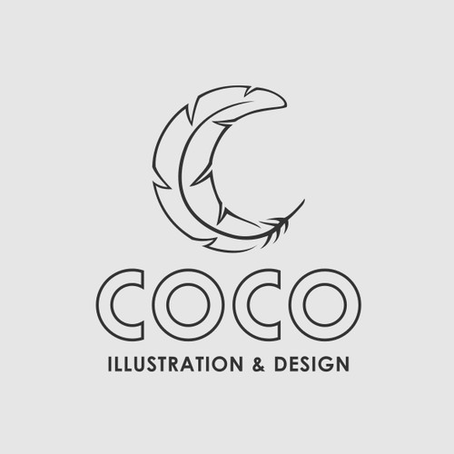 Sleek Feather Logo Concept for Artist