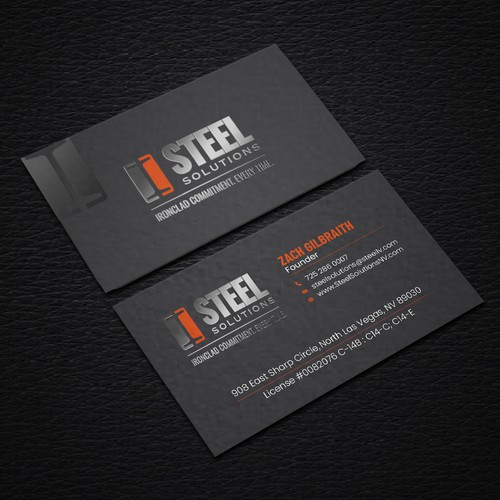 Business Card for Structural Steel Construction Company in Las Vegas