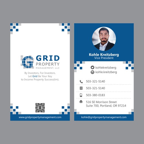 Business Card Design for Grid Property