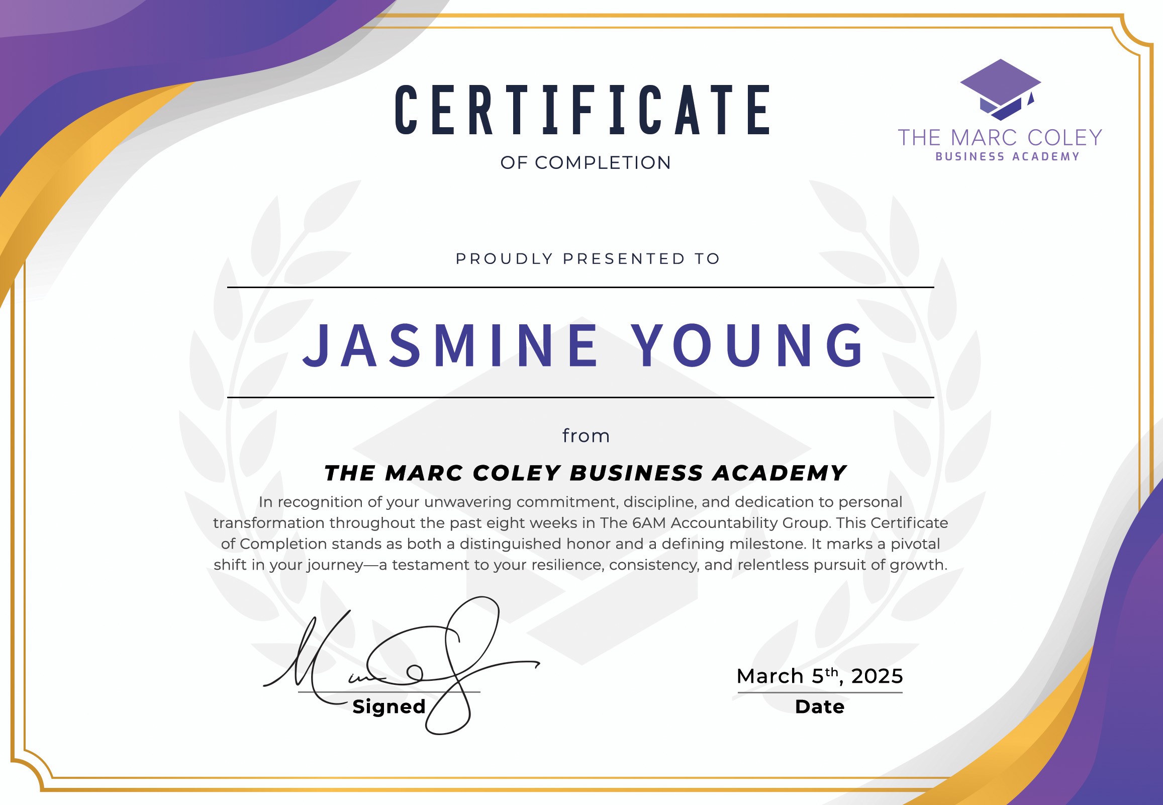 Certificate Fulfilment 