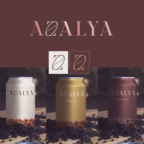 elegant luxury logo design for coffee drink AZALYA