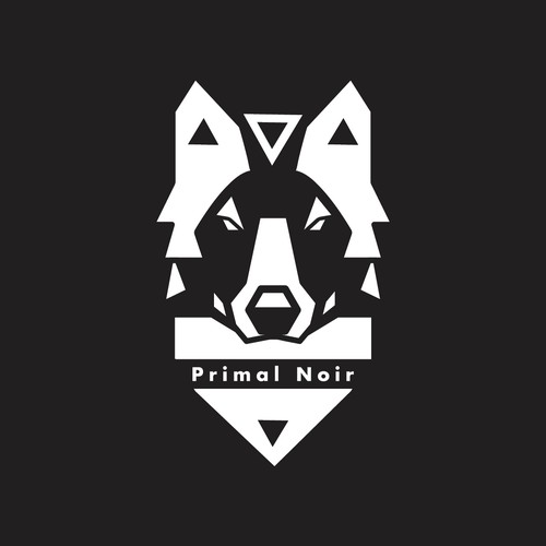 Mimalist wolf logo for Primal Noir