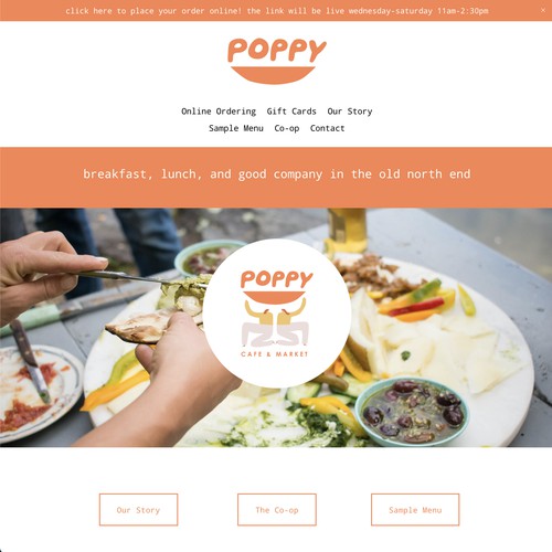 Poppy Cafe Restaurant Squarespace Website and Online Ordering