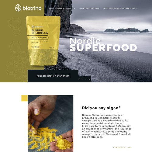 Landing page for Biotrino