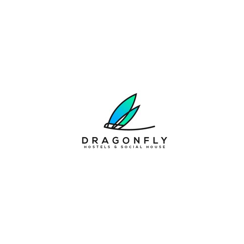 Logo concept for drangonfly hostels