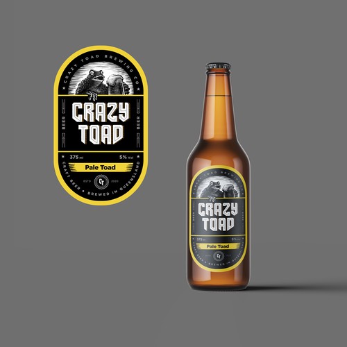 Packaging design for 'Crazy Toad Beer'